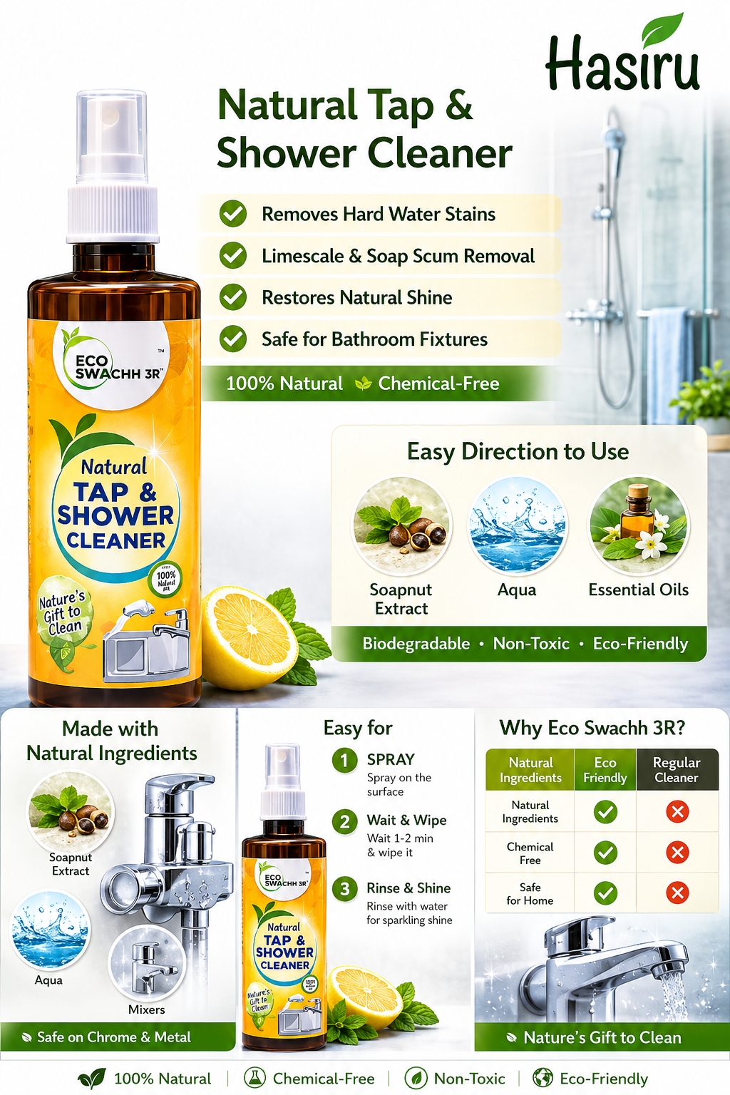 Natural Tap and Shower Cleaner