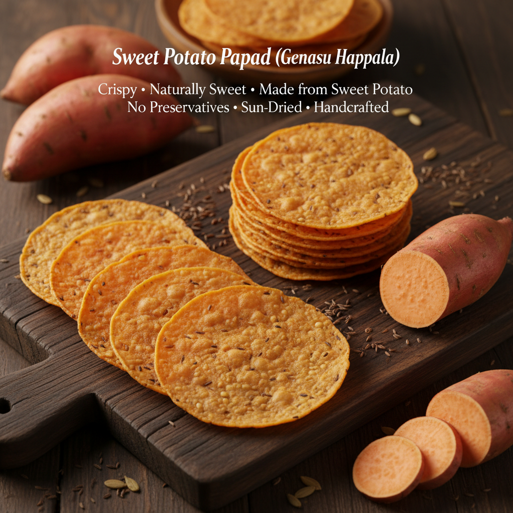 Sweet Potato Papad (Genasu Happala)